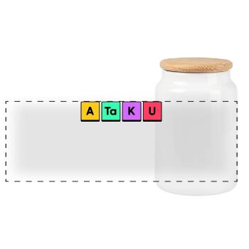 Manga Saying Japanese Anime Animation Far East - Panoramic Cookie Jar with Wooden Lid - white - Front