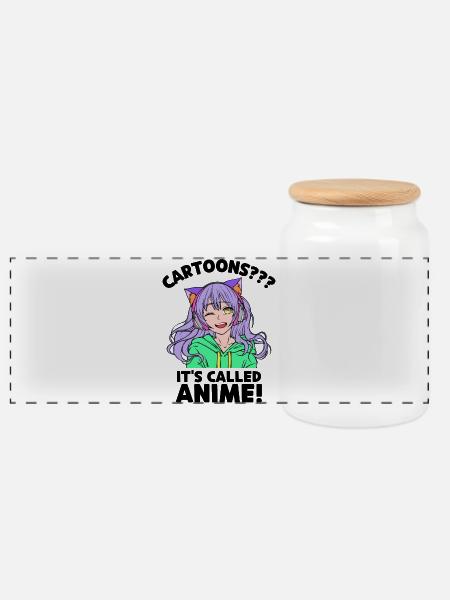 Anime Trickfilm Statement Zeichentrick Manga Comic - Panorama Keksdose mit Holzdeckel - Weiß