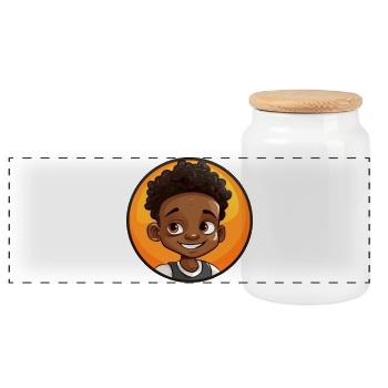 Afro Schwarz Kind Junge Mädchen Empowerment Mädche - Panorama Keksdose mit Holzdeckel - Weiß - Vorne
