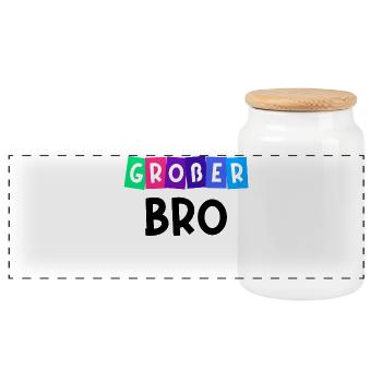 Großer Bruder Bro Statement Bruderherz Geschwister - Panorama Keksdose mit Holzdeckel - Weiß - Vorne