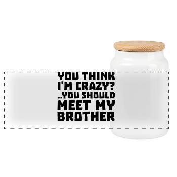 Frères et sœurs Déclaration Big Brother Brother Heart - Boîte à biscuits avec couvercle en bois - blanc - Devant