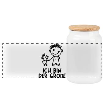 Großer Bruder Bruderherz Statement Geschwister - Panorama Keksdose mit Holzdeckel - Weiß - Vorne