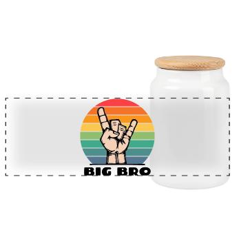 Bruderherz Bro Cooler Spruch Stolzer Großer Bruder - Panorama Keksdose mit Holzdeckel - Weiß - Vorne