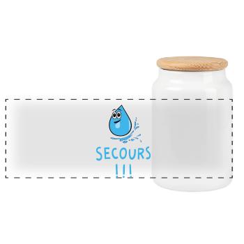 Eau secours - Boîte à biscuits avec couvercle en bois - blanc - Devant