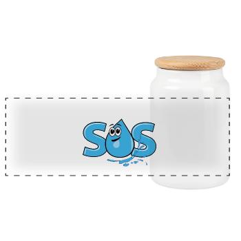 S.O.S - Boîte à biscuits avec couvercle en bois - blanc - Devant