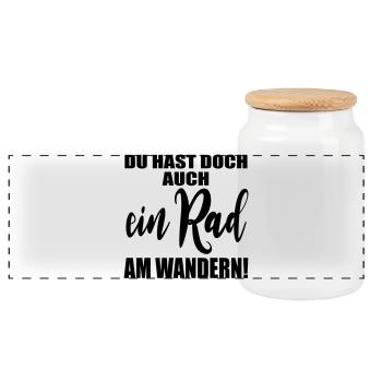 RAD AM WANDERN - Panorama Keksdose mit Holzdeckel - Weiß - Vorne