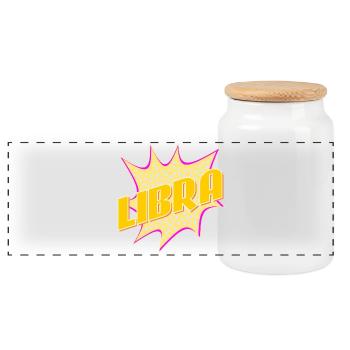 ZODIAC SUN SIGN LIBRA SEPTEMBER OCTOBER - Panoramic Cookie Jar with Wooden Lid - white - Front