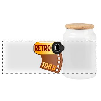 RETRO BIRTHDAY 1983 PHOTOGRAPHY - Panoramic Cookie Jar with Wooden Lid - white - Front