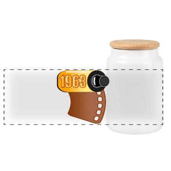 ANNIVERSAIRE RÉTRO 1963 - BOBINE DE FILM - Boîte à biscuits avec couvercle en bois - blanc - Devant