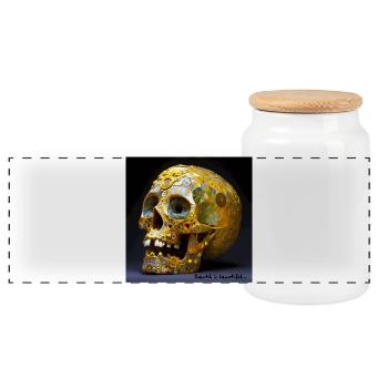 Death is beautiful 01 - Panoramic Cookie Jar with Wooden Lid - white - Front
