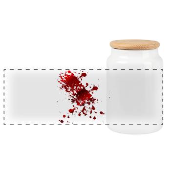 HALLOWEEN COSTUMES BLOOD STAINS BLOOD - Panoramic Cookie Jar with Wooden Lid - white - Front