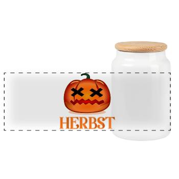 HERBST HALLOWEEN KOSTÜM - Panorama Keksdose mit Holzdeckel - Weiß - Vorne