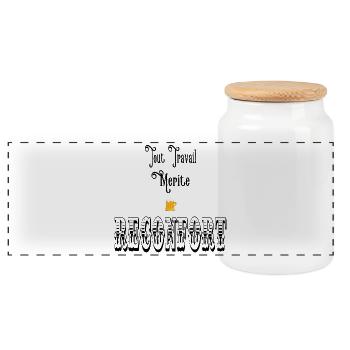 Tout Travail Mérite Réconfort - Boîte à biscuits avec couvercle en bois - blanc - Devant