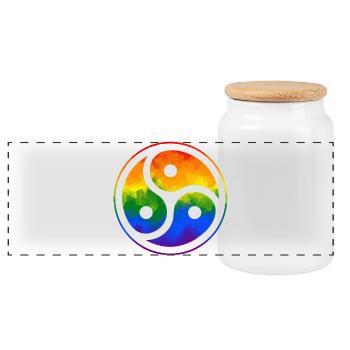Bunt, kinky, queer – das Shirt für dich - Panorama Keksdose mit Holzdeckel - Weiß - Vorne