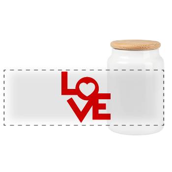 Unleash your romance - Panoramic Cookie Jar with Wooden Lid - white - Front