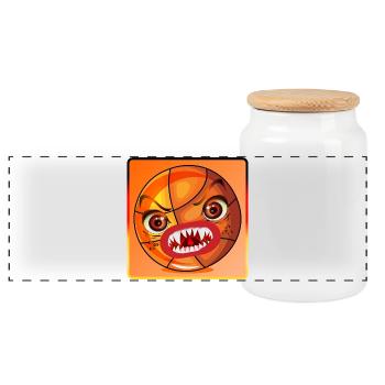 BASKETBALL MONSTER DEUTSCHLAND FLAGGE - Panorama Keksdose mit Holzdeckel - Weiß - Vorne