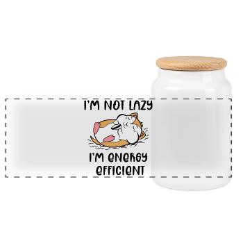 Pets Favorite Animal Hamster Statement Animals - Panoramic Cookie Jar with Wooden Lid - white - Front