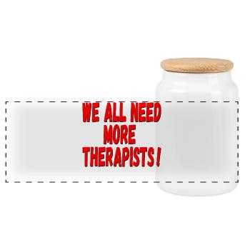 THERAPISTS HEALTH - Panoramic Cookie Jar with Wooden Lid - white - Front