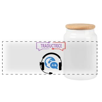 Traductrice - Boîte à biscuits avec couvercle en bois - blanc - Devant