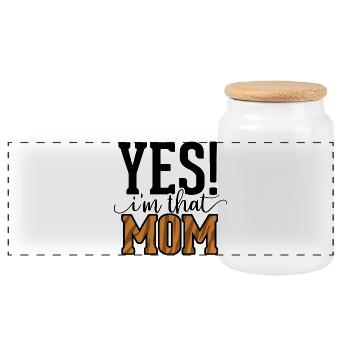 Best Mom Ever - Yes! I'm That Mom! - Panoramic Cookie Jar with Wooden Lid - white - Front