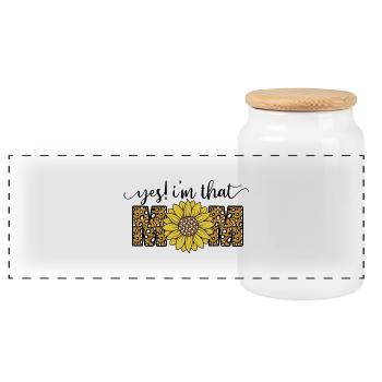 Best Mom Ever - Yes! I'm That Mom! - Panoramic Cookie Jar with Wooden Lid - white - Front