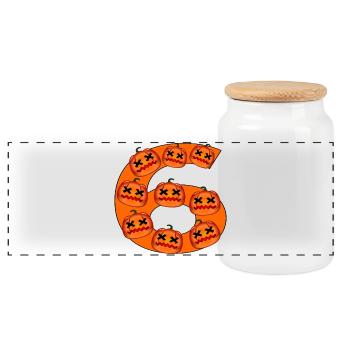 NUMÉRO 6 - CITROUILLES D’HALLOWEEN D’AUTOMNE - Boîte à biscuits avec couvercle en bois - blanc - Devant