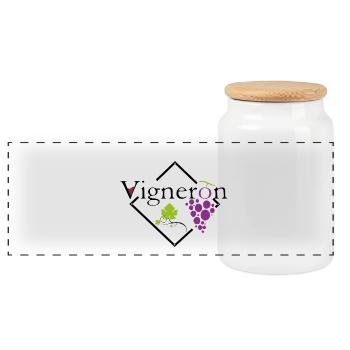 Winemaker - Panoramic Cookie Jar with Wooden Lid - white - Front