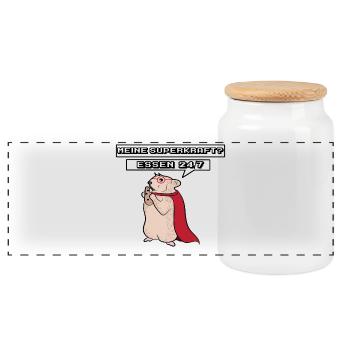 Rat, Lap Animal, Statement, Pets, Pet - Panoramic Cookie Jar with Wooden Lid - white - Front