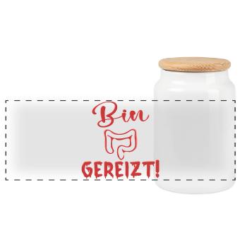 REIZDARM - BIN GEREIZT SPRÜCHE - Panorama Keksdose mit Holzdeckel - Weiß - Vorne