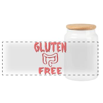 Régime sans gluten - INTESTIN - Boîte à biscuits avec couvercle en bois - blanc - Devant