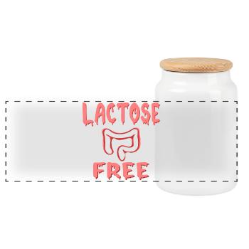 RÉGIME SANS LACTOSE - INTESTIN - Boîte à biscuits avec couvercle en bois - blanc - Devant