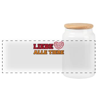 Déclaration de cœur J’aime les animaux de compagnie Animal préféré - Boîte à biscuits avec couvercle en bois - blanc - Devant
