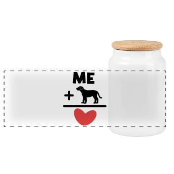 Heart Dog Statement Favorite Animal Pets Animals - Panoramic Cookie Jar with Wooden Lid - white - Front