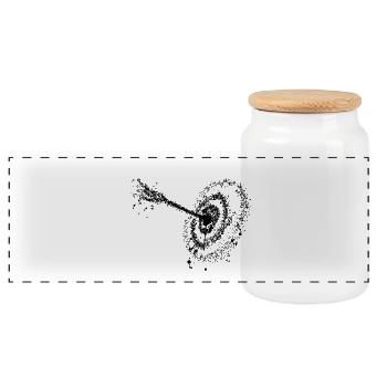 Archery Arrow Target Hand Drawn Drop - Panoramic Cookie Jar with Wooden Lid - white - Front