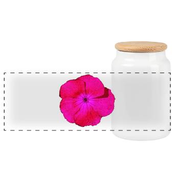 bartnelke, tolle blumendesigns - Panorama Keksdose mit Holzdeckel - Weiß - Vorne