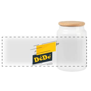 Dédé - Panoramic Cookie Jar with Wooden Lid - white - Front