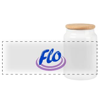 Flo - Panoramic Cookie Jar with Wooden Lid - white - Front