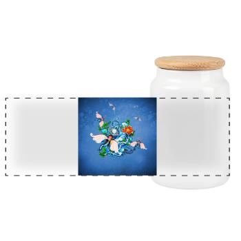 Animal merveilleux - Boîte à biscuits avec couvercle en bois - blanc - Devant