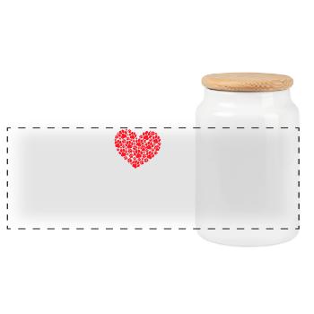 I Love Pets Heart Animals Statement Pet - Panoramic Cookie Jar with Wooden Lid - white - Front