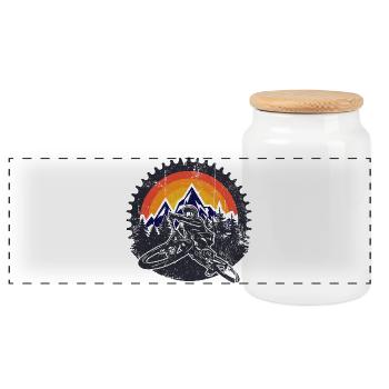 Sunset Peaks MTB Dash - Panorama Keksdose mit Holzdeckel - Weiß - Vorne