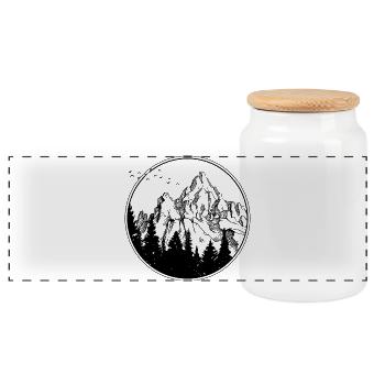 Adventure Awaits - Panoramic Cookie Jar with Wooden Lid - white - Front