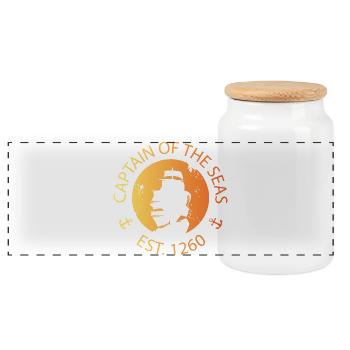 Vieux navire Capitaine Navire à voile à gradient - Boîte à biscuits avec couvercle en bois - blanc - Devant