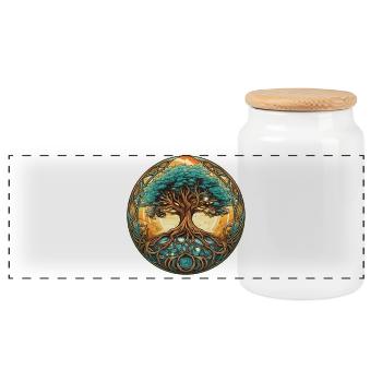 Magnifique Tree of Life Colors Nature Shirt - Boîte à biscuits avec couvercle en bois - blanc - Devant
