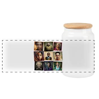 Super Normal 02 - Boîte à biscuits avec couvercle en bois - blanc - Devant