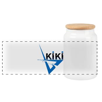 Kiki - Boîte à biscuits avec couvercle en bois - blanc - Devant