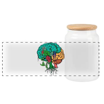 Baum Umwelt Erde Umweltschutz Umweltschützer - Panorama Keksdose mit Holzdeckel - Weiß - Vorne