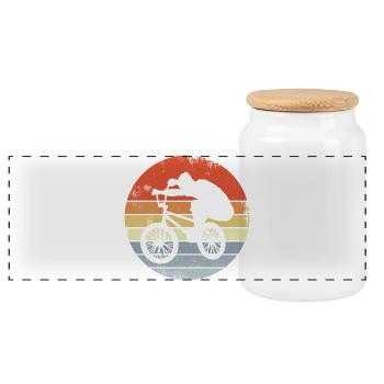 Rider de BMX vintage - Boîte à biscuits avec couvercle en bois - blanc - Devant