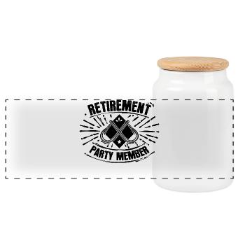 Retraite, Adieu, Retraité, Déclaration, Liberté - Boîte à biscuits avec couvercle en bois - blanc - Devant