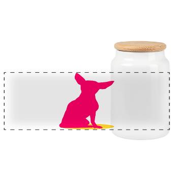 Chihuahua Chiens ROSE - Boîte à biscuits avec couvercle en bois - blanc - Devant