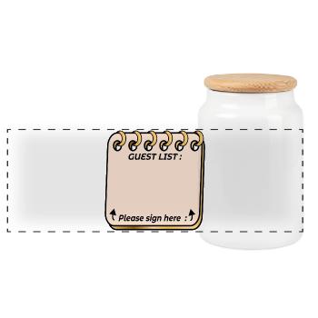 Liste des invités Souvenirs de célébration de fête - Boîte à biscuits avec couvercle en bois - blanc - Devant